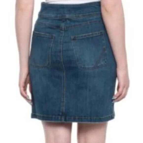prAna Broadway Jean Skirt True Blue Denim Women’s Size 2 Zipper Pockets MSRP 79. - Picture 2 of 13
